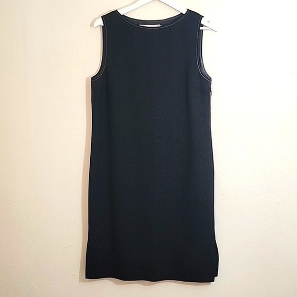 Kasper ASL vintage black shift tank dress with contrasting stitching sz 10 - Picture 1 of 16